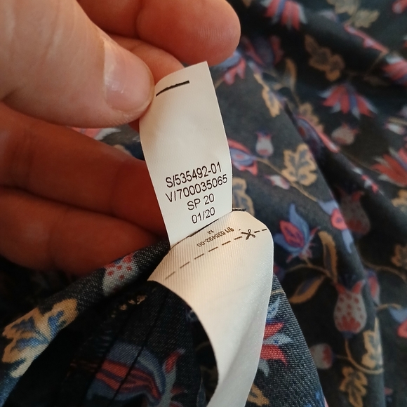 NWT Banana Republic Navy Blue Balloon Sleeve Floral Mini Dress / Size M - Picture 9 of 9